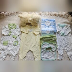 Baby Clothing Bundle in Soft Yellow, Mint & White